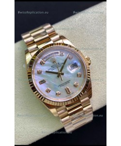 Rolex Day Date 36MM Rose Gold in White Mother of Pearl Dial 1:1 Mirror Replica Watch