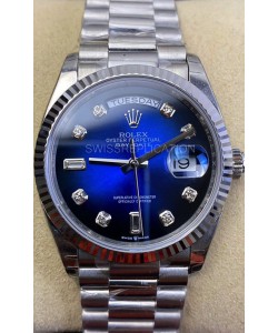 Rolex Day Date Presidential 904L Steel 36MM - Blue Dial 1:1 Mirror Quality Watch