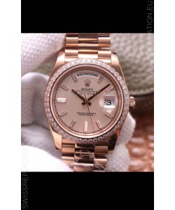 Rolex Day Date Presidential 904L Steel Rose Gold 40MM - Gold Dial 1:1 Mirror Quality Watch