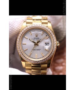 Rolex Day Date Presidential 904L Steel Yellow Gold 40MM - White Steel Dial 1:1 Mirror Quality Watch