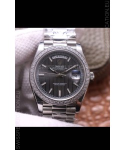 Rolex Day Date Presidential 904L Steel 40MM - Dark Grey Dial 1:1 Mirror Quality Watch