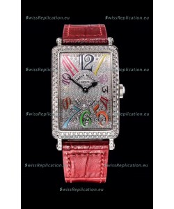 Franck Muller Long Island Color Dreams Ladies Swiss Watch in Pink Strap