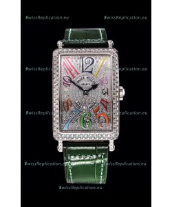 Franck Muller Long Island Color Dreams Ladies Swiss Watch in Green Strap