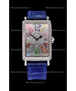 Franck Muller Long Island Color Dreams Ladies Swiss Watch in Blue Strap