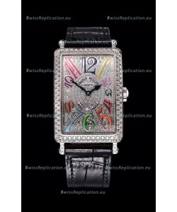 Franck Muller Long Island Color Dreams Ladies Swiss Watch in Black Strap