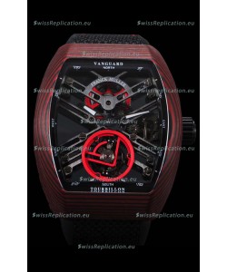 Franck Muller Vanguard Skeleton Tourbillon Red Carbon Swiss Replica Watch