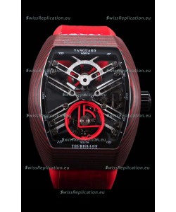 Franck Muller Vanguard Skeleton Tourbillon Red Carbon Swiss Replica Watch