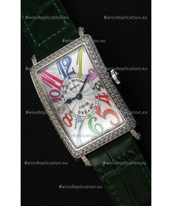 Franck Muller Long Island Color Dreams Ladies Swiss Replica Watch - Green Strap
