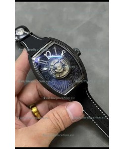 Franck Muller Curvex Grand Central Tourbillon Black Carbon Casing Watch in 1:1 Mirror Replica Watch 