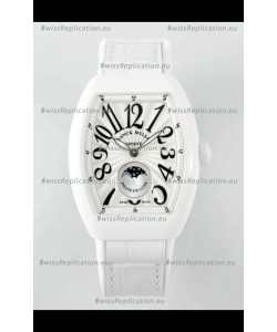 Franck Muller Vanguard Moonphase V32 Ceramic Casing - White Dial in Automatic Movement