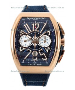 Franck Muller Vanguard V45 Chronograph 904L Rose Gold Blue Dial Swiss Watch