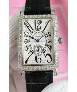 Franck Muller Long Island Ladies Replica Watch in Swiss Quartz Movement Leather Strap