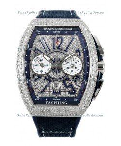 Franck Muller Vanguard V45 Chronograph 904L Steel Diamonds Embedded Dial Swiss Replica