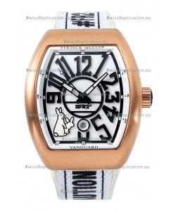 Franck Muller "Fr2nck" Vanguard Rabbit Edition Swiss Replica Watch in Rose Gold Casing