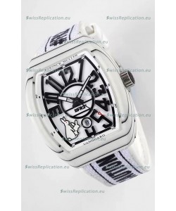 Franck Muller "Fr2nck" Vanguard Rabbit Edition Swiss Replica Watch in White Carbon Casing 