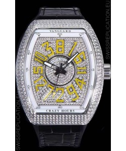 Franck Muller Vanguard Crazy Hours Edition Swiss Replica Watch - Yellow Numerals