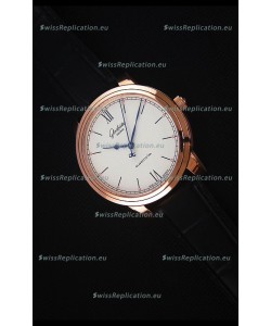 Glashuette Senator Excellence Cream Dial Rose Gold Case Swiss Watch