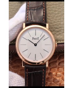 Piaget Altiplano G0A31114 1:1 Mirror Swiss Replica Watch in Rose Gold White Dial 