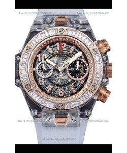 Hublot Big Bang Unico Sapphires Casing 1:1 Mirror Edition Swiss Replica Watch White Strap