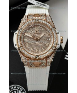 Hublot Big Bang One Click Diamonds Paved Dial Rose Gold Swiss Replica Watch 39MM