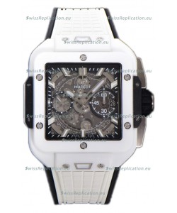 Hublot Square Bang Unico White Ceramic Casing Chronograph Watch 1:1 Mirror Replica