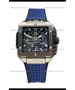 Hublot Square Bang Unico Titanium Blue Chronograph Watch 1:1 Mirror Replica