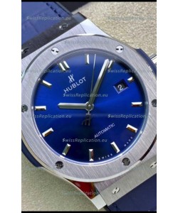 Hublot Classic Fusion 1:1 Mirror Replica Swiss Watch in 904L Steel Casing Blue Dial 42MM
