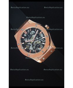 Hublot Classic Fusion Skeleton Rose Gold Case Japanese Movement