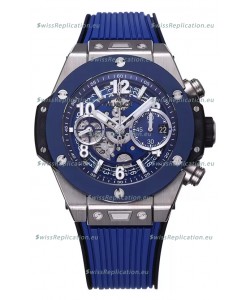 Hublot Big Bang Unico Blue Stainless Steel Casing 1:1 Mirror Edition Swiss Replica Watch