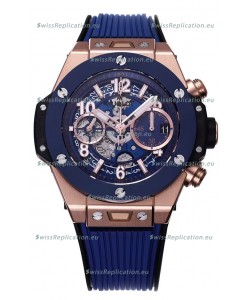 Hublot Big Bang Unico Blue Rose Gold Casing 1:1 Mirror Edition Swiss Replica Watch