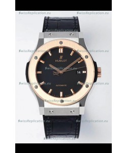 Hublot Classic Fusion Two Tone Black Dial 42MM Swiss Replica Watch 1:1 Mirror Quality