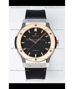 Hublot Classic Fusion Two Tone Black Dial 42MM Swiss Replica Watch 1:1 Mirror Quality
