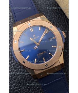 Hublot Classic Fusion 1:1 Mirror Replica Swiss Watch in 904L Steel Casing Blue Dial 42MM