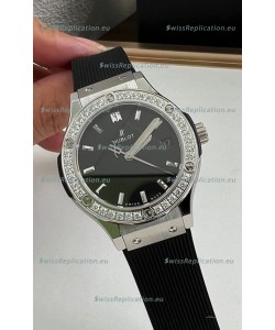 Hublot Classic Fusion Stainless Steel 33MM Black Dial Swiss Quartz Movement Watch 1:1 Mirror Quality