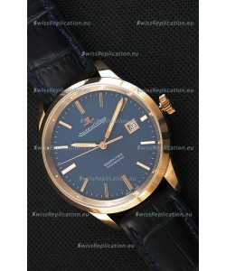 Jaeger LeCoultre Geophysic True Second Pink Gold Swiss Replica Watch Blue Dial 