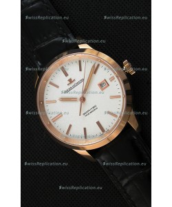 Jaeger LeCoultre Geophysic True Second Pink Gold Swiss Replica Watch White Dial 