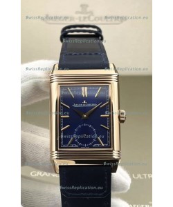 Jaeger-LeCoultre Reverso DuoFace Rose Gold Casing Watch Blue Dial in Swiss Automatic Movement
