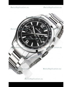 Jaeger LeCoultre Polaris Chronograph Stainless Steel Casing Black Dial Swiss Replica Watch 