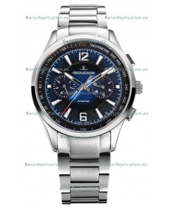 Jaeger LeCoultre Polaris Chronograph Stainless Steel Casing Blue Dial Swiss Replica Watch 