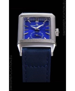 Jaeger LeCoultre Reverso Swiss Replica Watch in Steel Casing - Blue Dial 