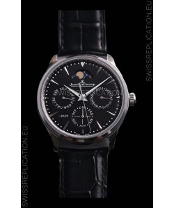 Jaeger LeCoultre Master Ultra Thin Perpetual Swiss Replica Watch in Black Dial 
