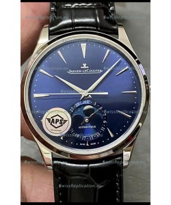 Jaeger LeCoultre Master Ultra Thin Moon Blue Dial 904L Steel 1:1 Mirror Replica Watch