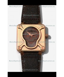 Bell & Ross BR0192 Skull Edition Bronze Casing GREY Skull on Brown Layer Swiss Replica Watch 