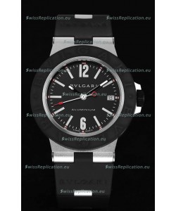Bvlgari Aluminum 1:1 Mirror Swisss Replica Watch in Black Dial 