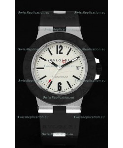 Bvlgari Aluminum 1:1 Mirror Swisss Replica Watch in White Dial - Steve Aoki Edition 