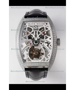 Franck Muller Fast Tourbillon Edition 1:1 Mirror Swiss Replica Watch in Diamonds Casing 