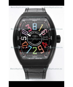 Franck Muller Vanguard Crazy Color Hours in DLC Coated Casing Swiss Replica Watch 