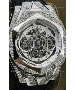 Hublot Big Bang UNICO Sang Bleu II Stainless Steel Diamonds 1:1 Mirror Quality Swiss Replica Watch 