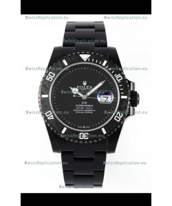 Rolex Submariner DiW DLC Coated Steel Casing Black Ceramic Bezel Edition Watch 