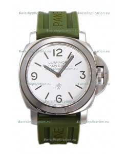Panerai Luminor Base Logo PAM1087 White Dial 1:1 Mirror Quality - 904L Steel in Rubber Strap